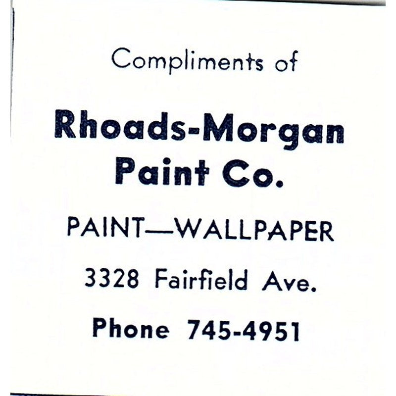 Rhoads-Morgan Paint Co 3328 Fairfield Ave Fort Wayne Indiana 1964 Ad AG1-S10