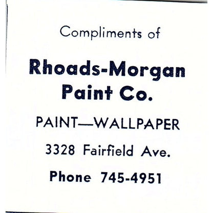 Rhoads-Morgan Paint Co 3328 Fairfield Ave Fort Wayne Indiana 1964 Ad AG1-S10