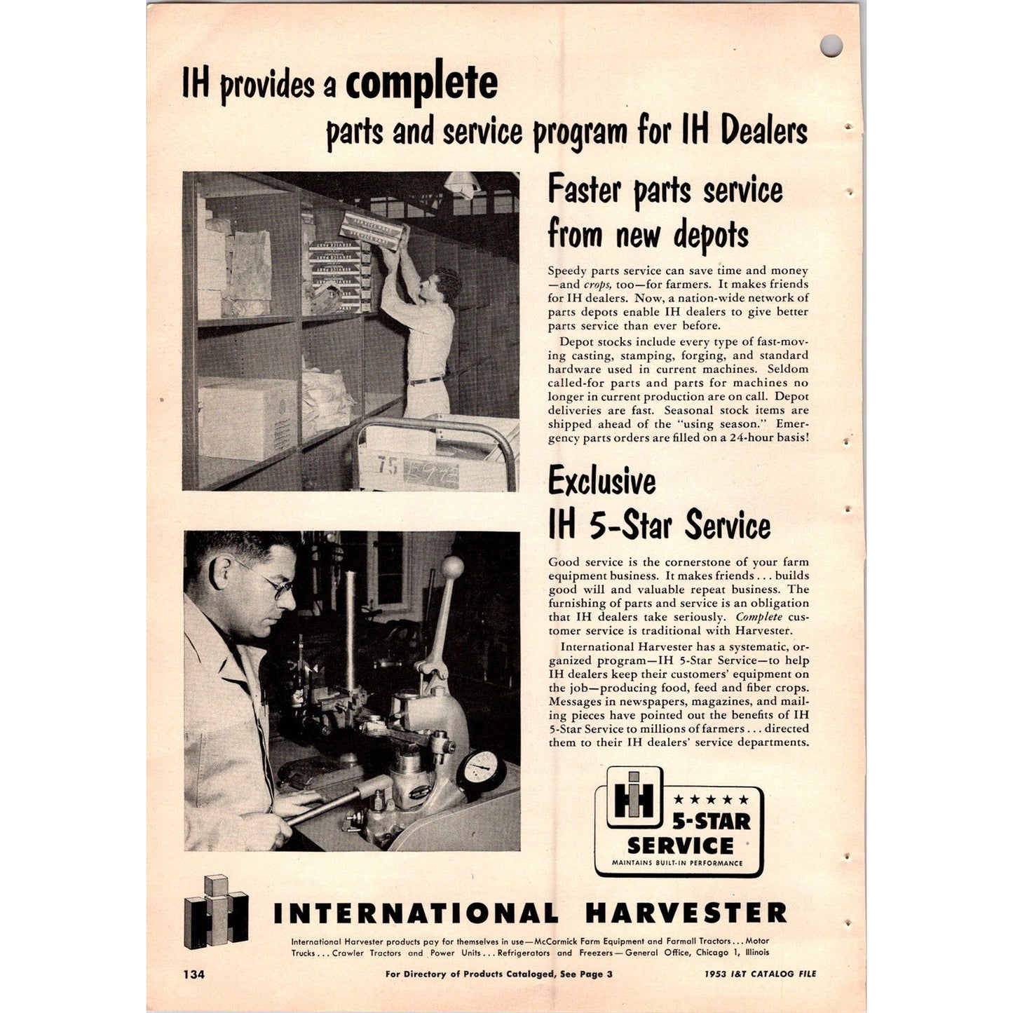 1953 International Harvester IH McCormick Equipment 2 Page Ad I15