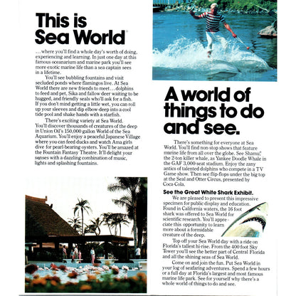 1980s Sea World Orlando Florida Things to Do and See Travel Brochure TF4-BA