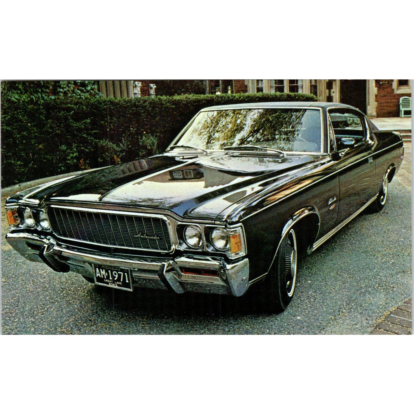 1971 Ambassador Brougham 2-Door Hardtop Black Promo Vintage Postcard PC6