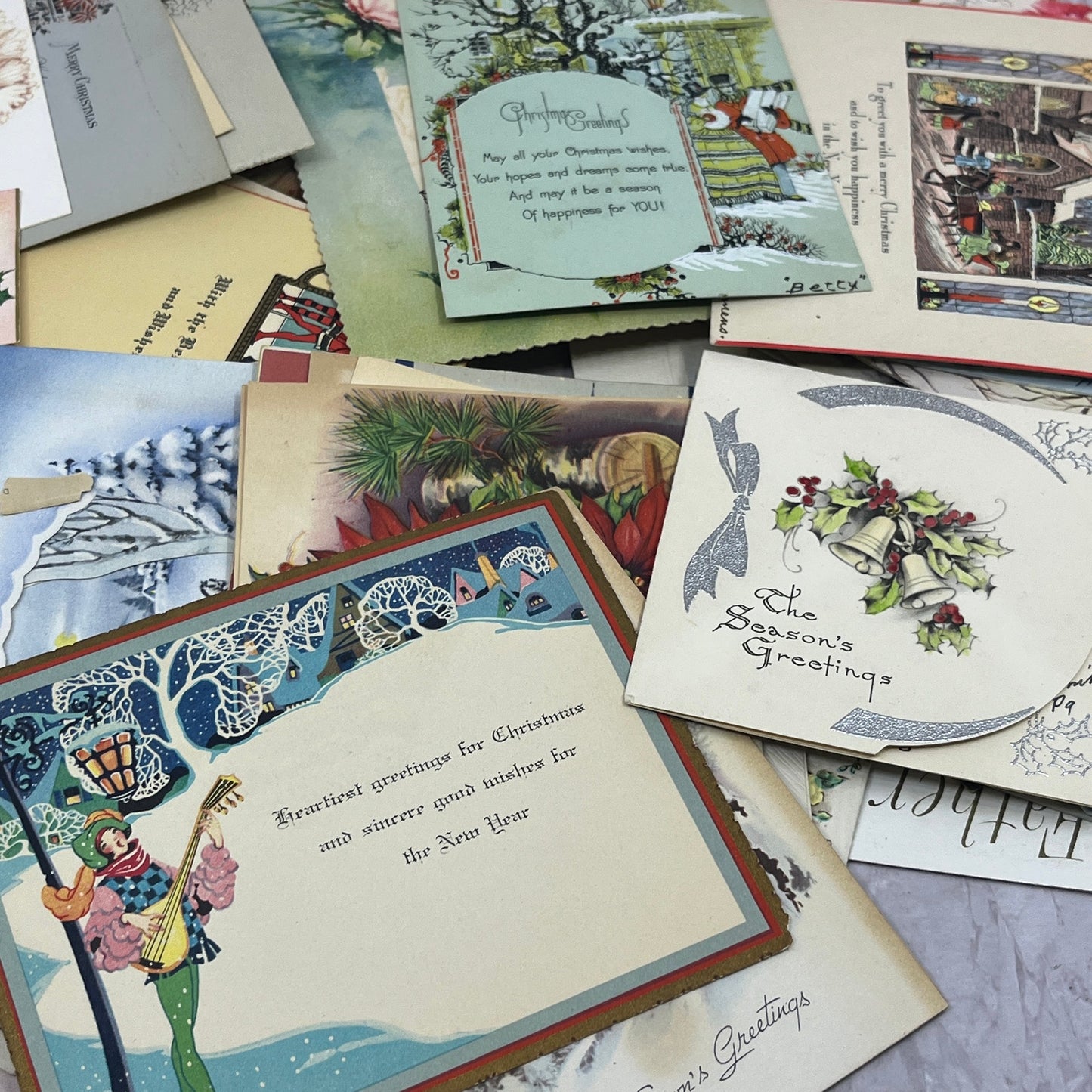 Huge Lot of Vintage & Antique Birthday Christmas Holiday Greeting Cards TB8