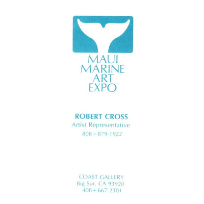 Maui Marine Art Expo Robert Cross Big Sur CA Vintage Business Card SF3-B1