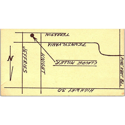 Claude Miller California Red Cedar Products Big Bear Lake Business Card SD9-B4