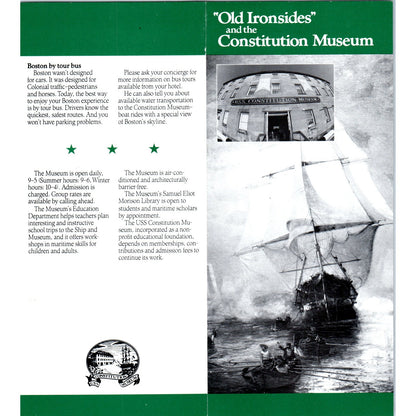 Vintage Old Ironsides and the Constitution Museum Boston Travel Brochure TH2-O1