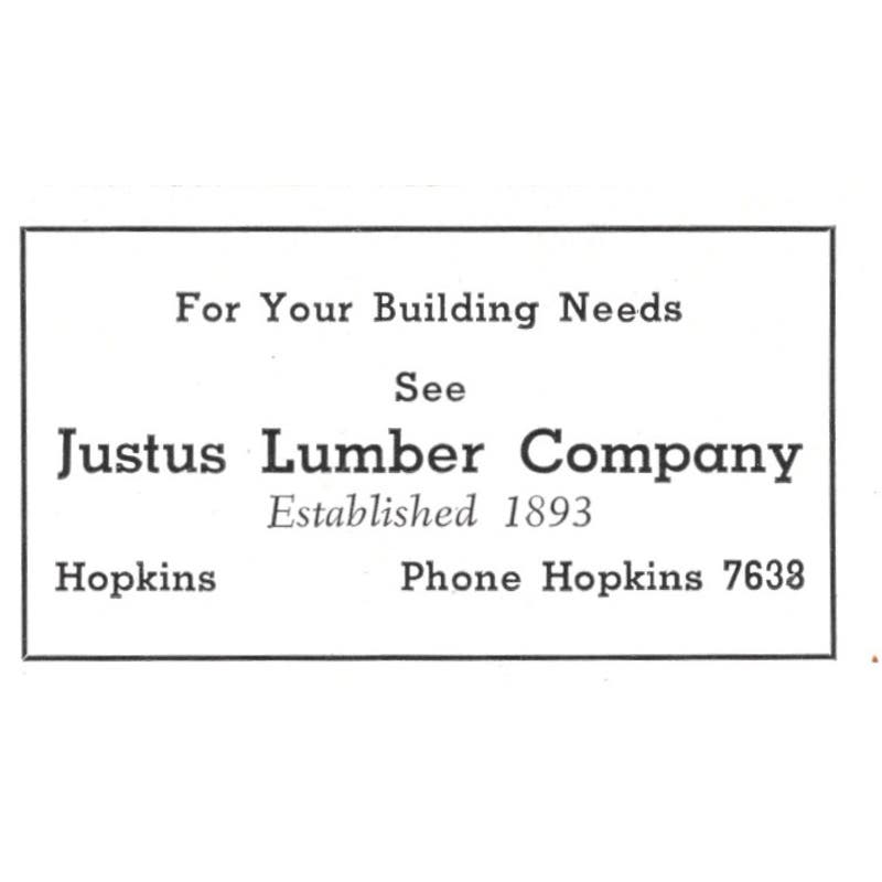 Justus Lumber Company Hopkins MN 1940 Magazine Ad AF1-SS5