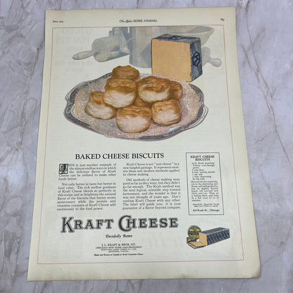 Kraft Cheese Baked Cheese Biscuits Recipe 1924 Magazine Ad FL6-11
