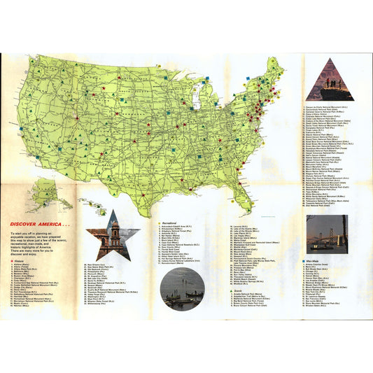 Vintage USA Interstate Highway Map and Interstate Highway Map V1-1