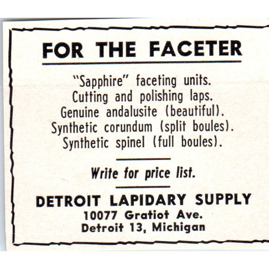 Detroit Lapidary Supply For the Faceter Michigan 1964 Magazine Ad AB6-M1