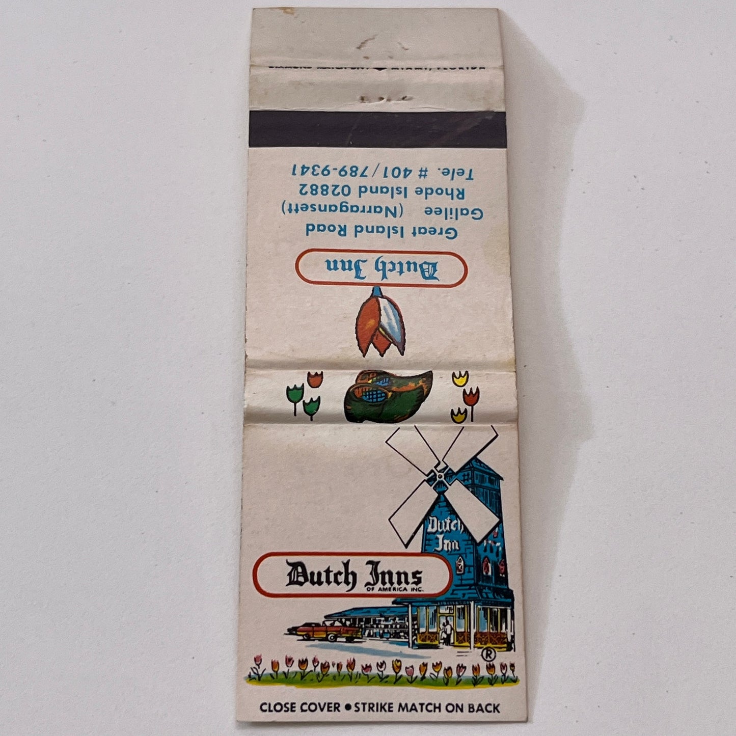 Dutch Inn Great Island Road Galilee Narragansett RI Matchbook Cover TB6-MB1-8