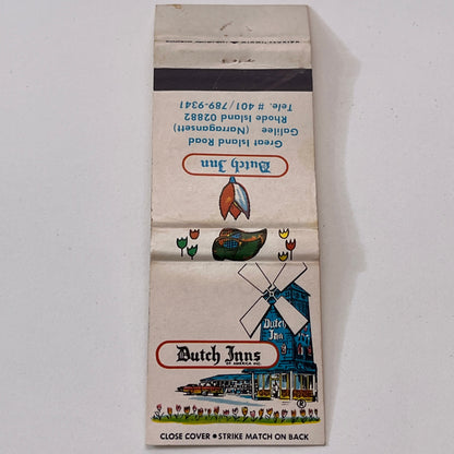 Dutch Inn Great Island Road Galilee Narragansett RI Matchbook Cover TB6-MB1-8