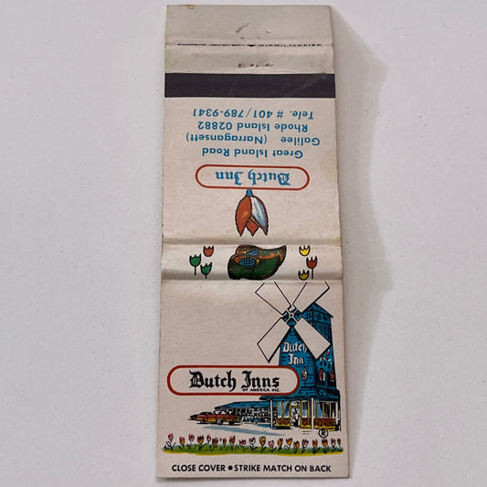 Dutch Inn Great Island Road Galilee Narragansett RI Matchbook Cover TB6-MB1-8