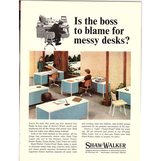Shaw-Walker Office Equipment Muskegon Michigan 1967 Ad AG1-16
