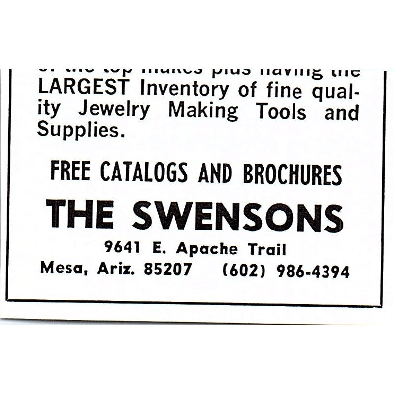 Tucson Mineral & Gem World Tucson Arizona 1972 Ad AF8-M3
