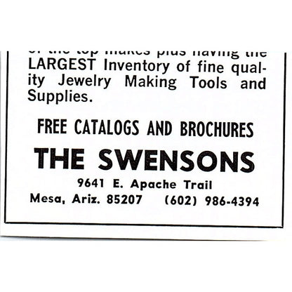 Tucson Mineral & Gem World Tucson Arizona 1972 Ad AF8-M3
