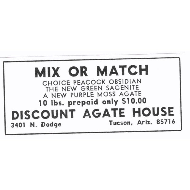 Discount Agate House Tucson Arizona 1972 Ad AF8-S6