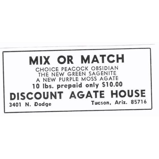 Discount Agate House Tucson Arizona 1972 Ad AF8-S6