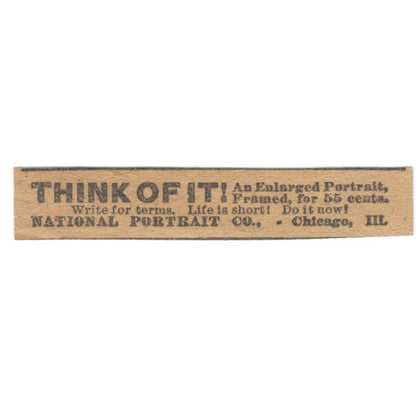National Portrait Co - Enlarged Portraits Chicago IL 1906 Original Ad AK6-S10