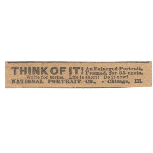 National Portrait Co - Enlarged Portraits Chicago IL 1906 Original Ad AK6-S10