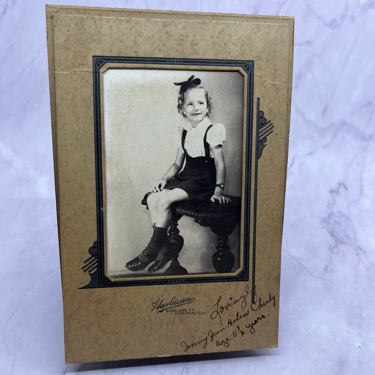 Jenny Jean Helen Chudy Age 5 Harbican Chicago Photo CDV Cabinet Card TC5-CDV1