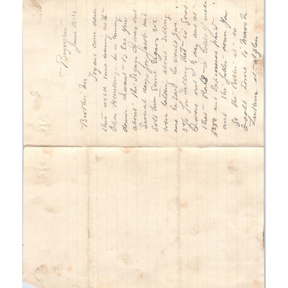 1883 Handwritten Letter Buyoestown B.E. Leman D21