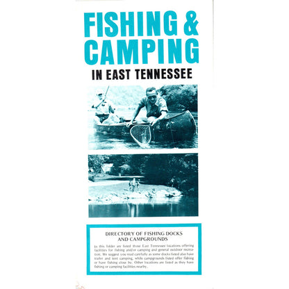1970s Fishing & Camping in East Tennessee Directory Travel Brochure AF7-E2
