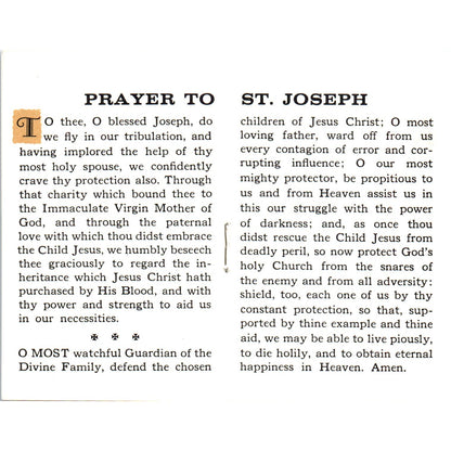 Novena Prayer Blessed Elizabeth Ann Seton Vintage Prayer Leaflet TH2-PC2
