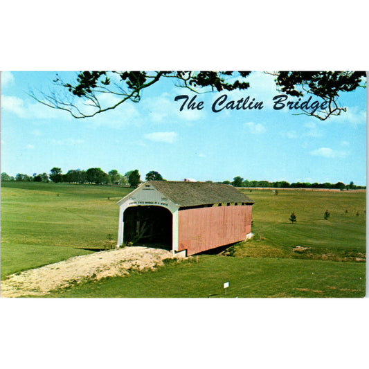 Catlin Bridge Rockville Indiana Vintage Covered Bridge Postcard PD4