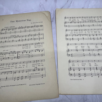 That Mysterious Rag Ragtime Irving Berlin & Snyder 1911 Sheet Music V16