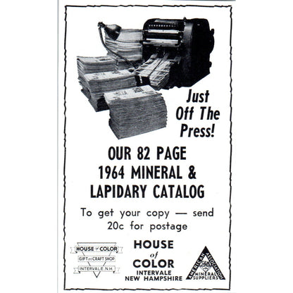 House of Color Gift and Craft Shop Intervale NH 1964 Magazine Ad AB6-M2