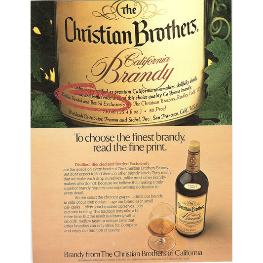 Christian Brothers of California San Francisco 8x11" 1981 Ad D26