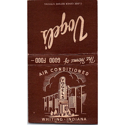 Vogel's Restaurant Whiting Indiana Vintage Matchbook Cover SC7-Y3