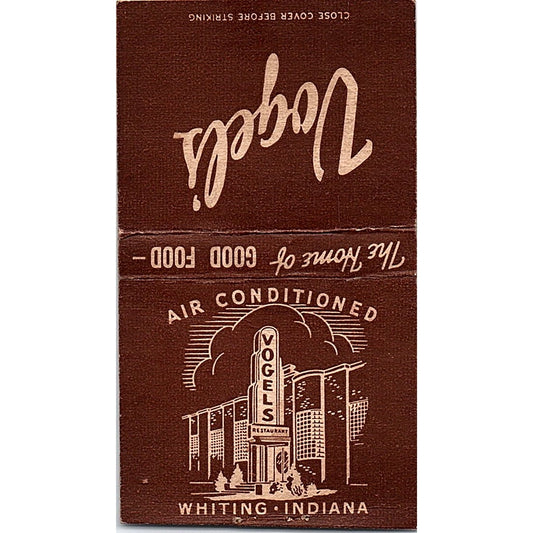 Vogel's Restaurant Whiting Indiana Vintage Matchbook Cover SC7-Y3