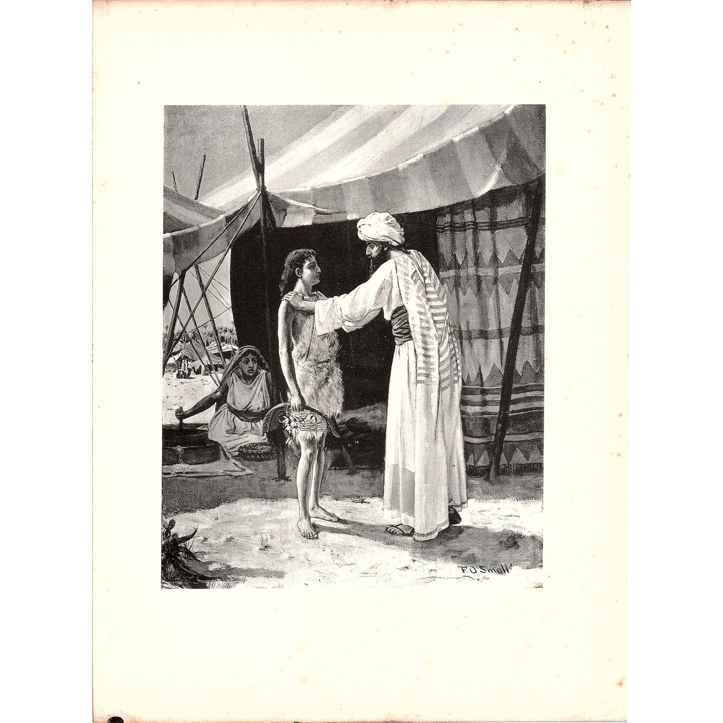 Saul and Young David Frank O. Small Engraving Art Print 9x11 V6