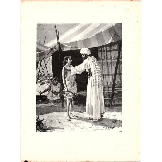 Saul and Young David Frank O. Small Engraving Art Print 9x11 V6