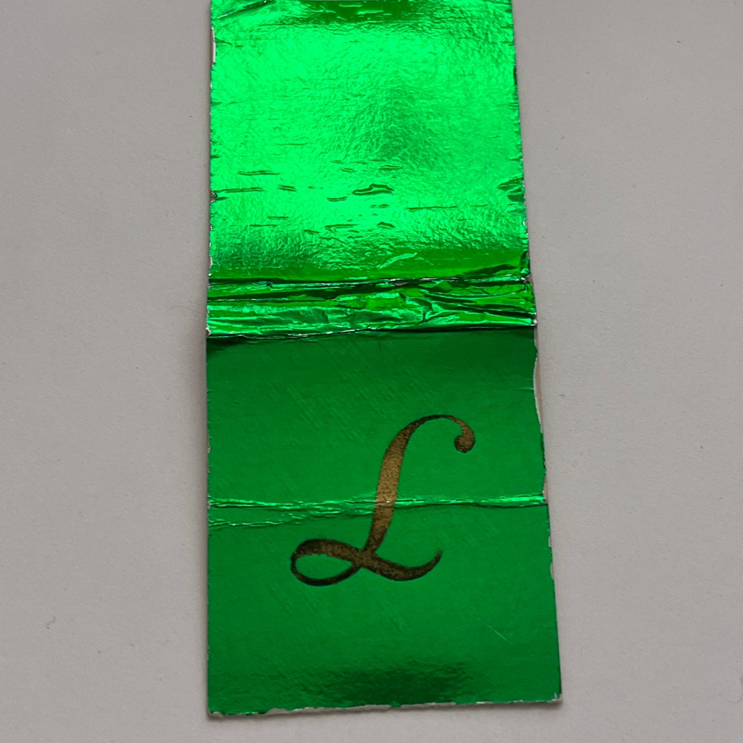 Green Metallic L Monogrammed Vintage Matchbook Cover MM2-7