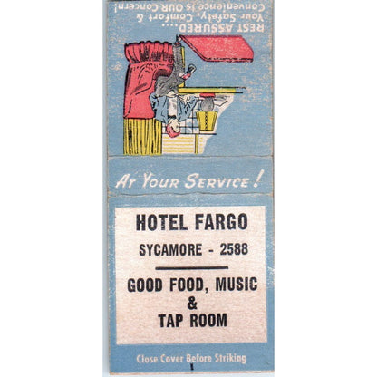 Hotel Fargo Vintage Matchbook Cover SD2-Y10