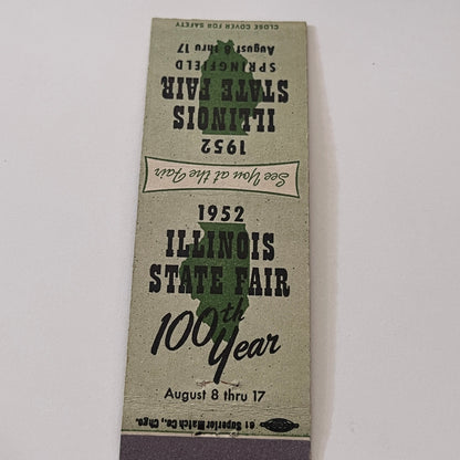 1952 Illinois State Fair Springfield Vintage Matchbook Cover TB6-MB2-1