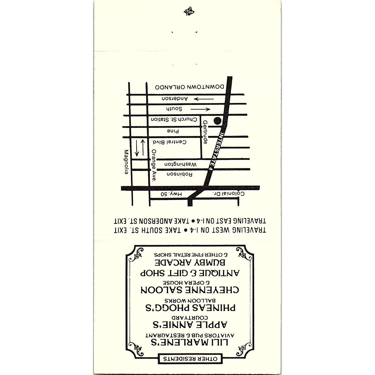 Rosie O'Grady's Good Time Pensacola FL Vintage Matchbook MM7-1