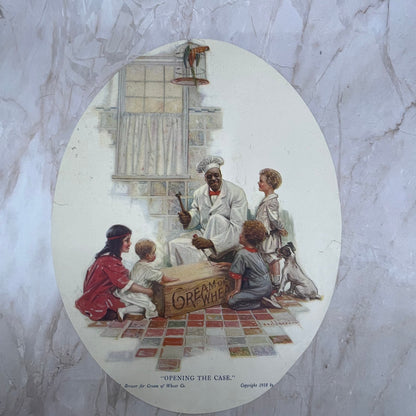 1918 Cream of Wheat Ad - Opening the Case, Oval Cut 10x13 FL6-4