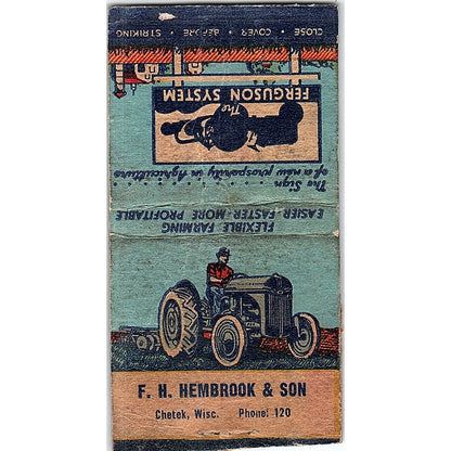 F.H. Hembrook & Son Chetek WI Vintage Matchbook Cover SF3-Y4