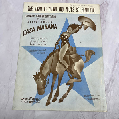 1936 The Night is Young and You're So Beautiful Casa Mañana Sheet Music V14-1