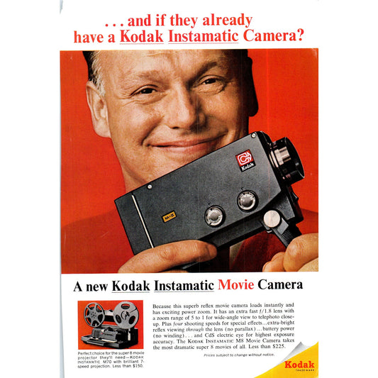 1967 Kodak Instamatic Movie Camera M70 - Vintage Magazine Ad D20