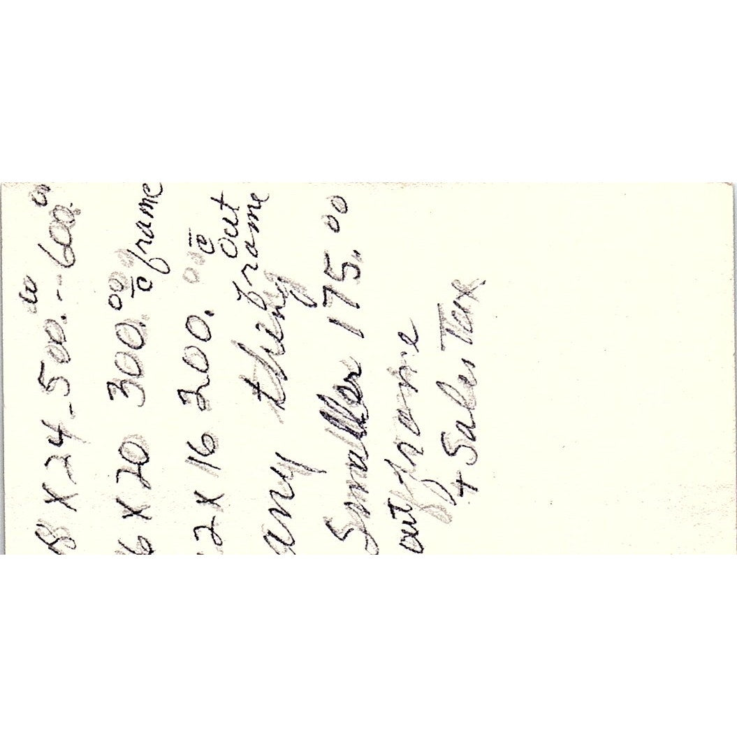 Jean Helgy White Landscapes Artist Houston TX Vintage Business Card SE3-B11