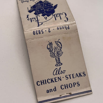 Edith & Fritz Sea Foods Miami FL Vintage Matchbook Cover TB8-MB2-3