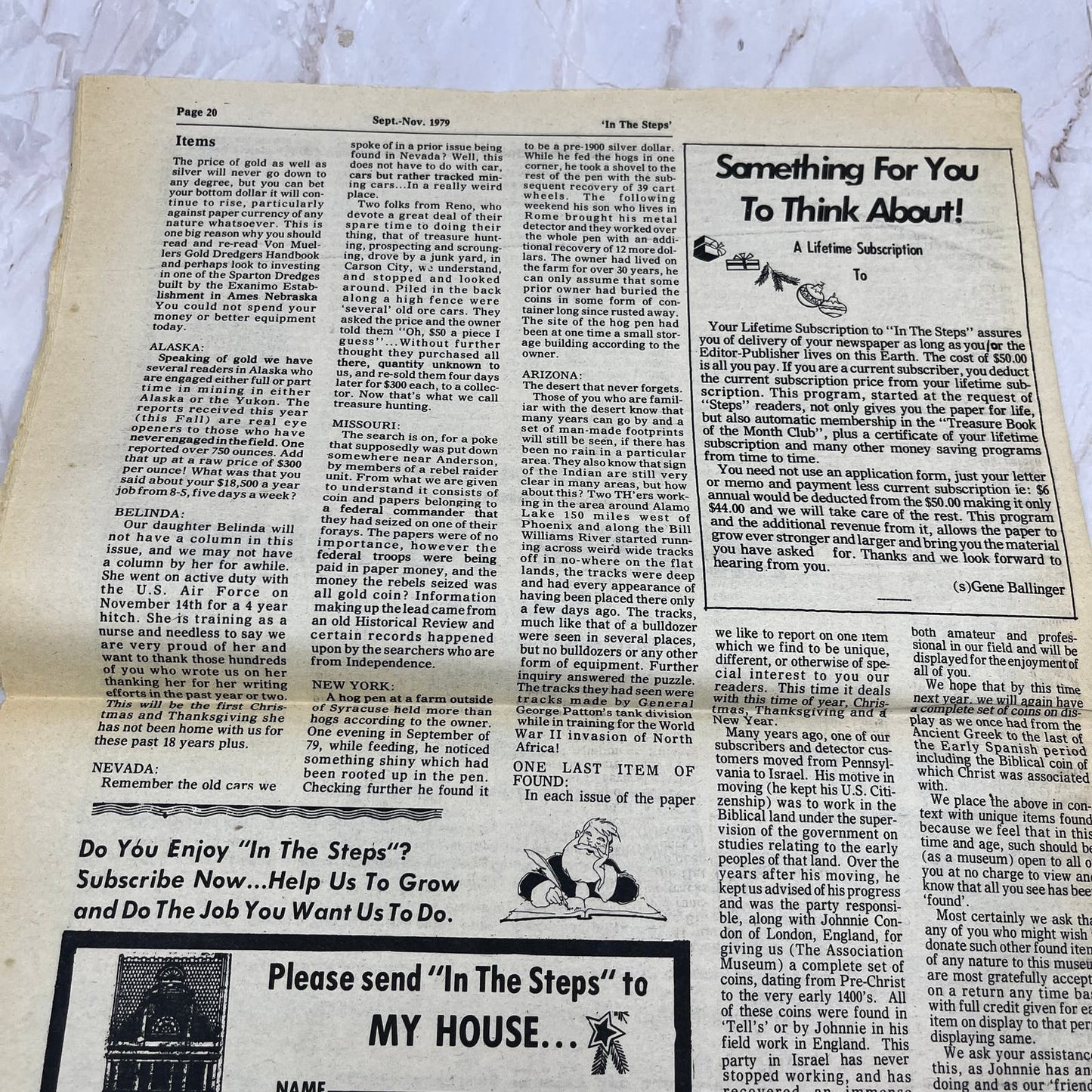 1979 Nov - In the Steps of the Treasure Hunter Newspaper - Mule Creek NM M11