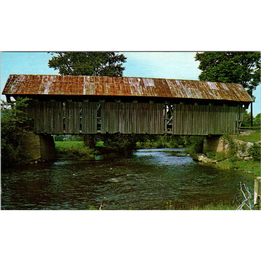 Black River Coventry Vermont Covered Bridge Postcard PB12