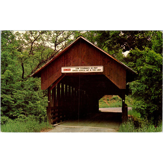 Dingleton Cornish Mill Brook NH Vintage Covered Bridge Postcard PC13