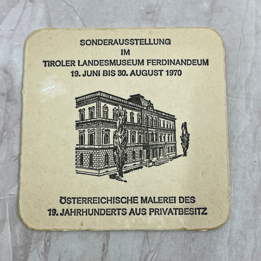 Vintage Brau AG Bier 1970 Tiroler Landesmuseum Ferdinandeum Beer Coaster TJ5-CO2