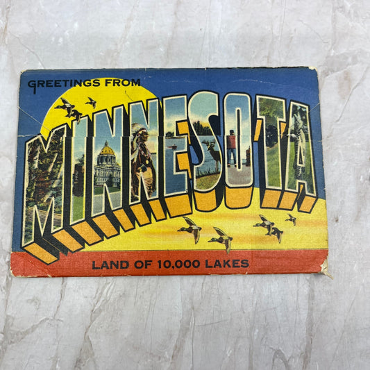 Vintage Minnesota Land of 10,000 Lakes Souvenir Postcard Book TG8-Z